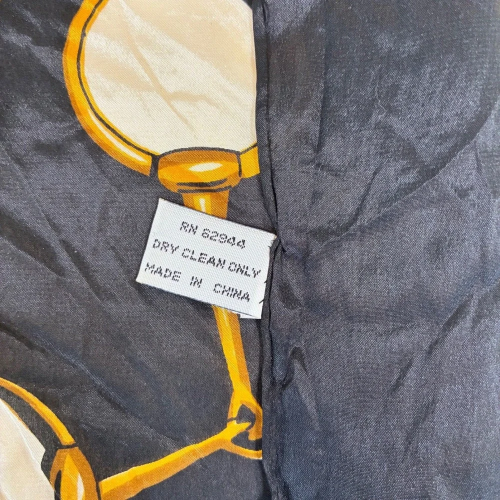 Vtg Bill Blass Scarf Silk Equestrian Horse Bit Horse Girl Old Money Luxury